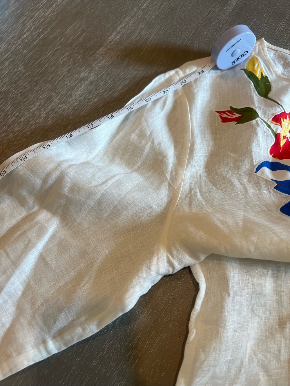 Tory Burch Iris beach tunic Embroidered White Floral Tie-Neck Women's Top XL - Picture 10 of 11